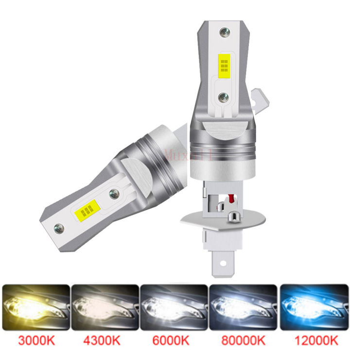 2Pcs 20000LM H1 H3 H7 H4 LED Headlight Bulb Car Fog White Blue 12V-24V Super Bright Plug And Play Fanless