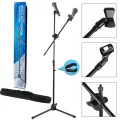 Microphone Stand Mic Stand Tripod Floor Stand Adjustable Mic Microphone Double Clip Holder Stage Microphone Stand. 