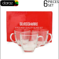 6-Piece High-Quality Clear Glass Tea Cup Set – Elegant & Durable Everyday Glassware. 