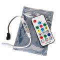 Home Addressable Music Led Controller 17Keys DC5-24V RGB Led Strip Light DC/USB 3Pin Mini RF Remote Controller for WS2812B WS2811 5050. 