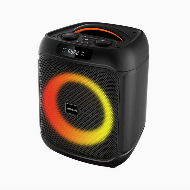 NDR-1745%208"%20Supper%20Bass%20Portable%20Wireless%20Bluetooth%20Speaker%20with%202%20Rechargable%20Wireless%20Mic%20RGB%20Light,%20FM%20Mic,%20FM,%20AUX,%20USB,%20SD%20Card,%20Karaoke%20Speaker%20with%20Dual%20Mic%20Buffel%20Subwoofer%20Music%20Player%20Party%20Box%20NDR%201745%20Partybox%20-%20Image%204