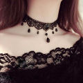 New Sexy Gothic Chokers Crystal Black Lace Neck Choker Necklace Vintage Victorian Women Chocker Steampunk Jewelry Queena. 