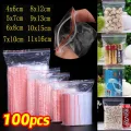 100pcs/pack- Resealable Zip Lock Bags -Self Seal Clear Plastic Poly Bag- Food Storage Package -Reclosable Vacuum Fresh Bag. 