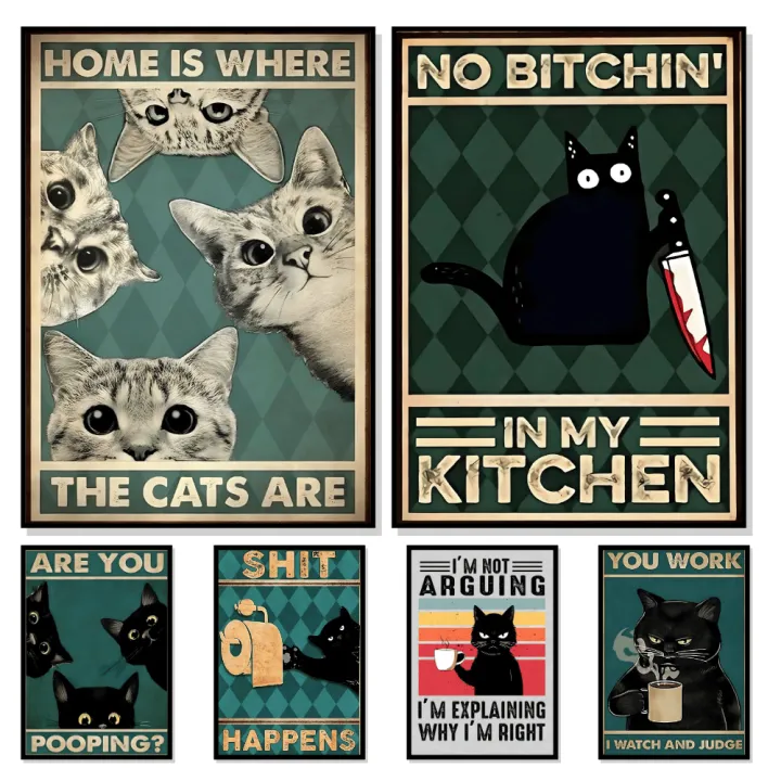 A3/A4%20Size%20Framed%20wall%20posters%20Cute%20Funny%20Cat%20retro%20vintage%20style%20wall%20posters%20wall%20decorations%20for%20any%20room%20-%20Image%205