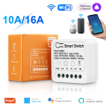 16A 10A Mini WiFi Smart Switch DIY Tuya 2 Way Control Switch Module APP Control Works With Alexa Google Home Yandex Alice. 