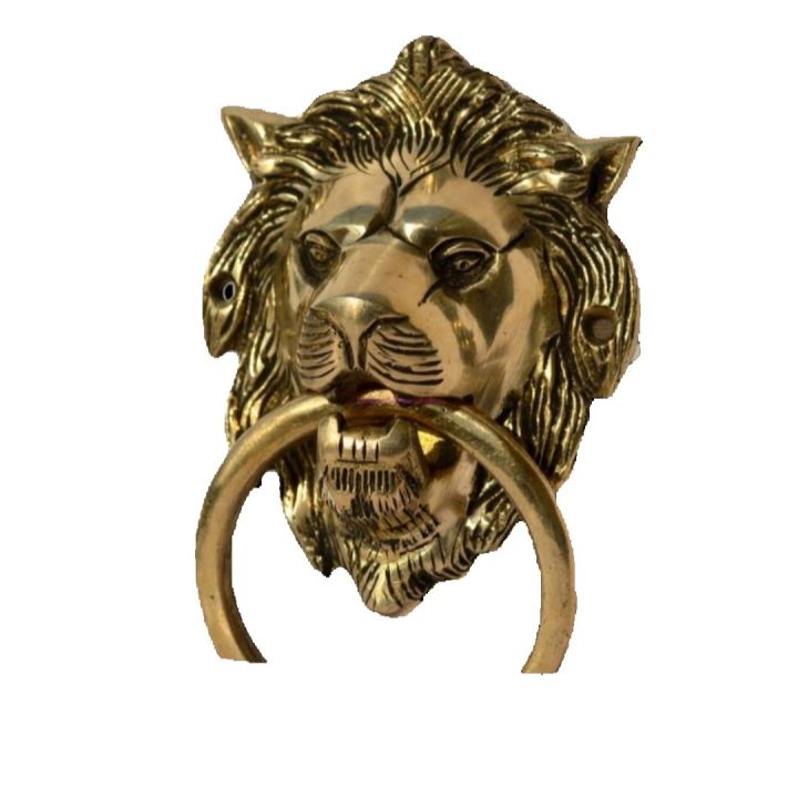 Grnd Repoussé Brss Lion Hed Door Hndle t 1stDibs | lion door