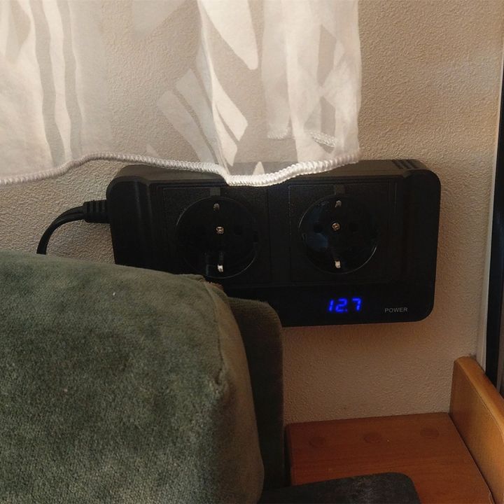 ARELENE%20200W%20Car%20Inverter,%20Voltage%20Converter%2012V%20to%20220V%20with%20Smart%20Time%20Display%20LCD,%202%20Sockets%20and%204%20USB%20Car%20Chargers%20(EU%20Plug)%20-%20Image%206