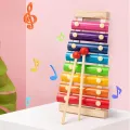 Colorful 8 Tones Hand Knock Musical Instrument Xylophone Knock Instruments Toy Baby Instrument Mallet Children Toy Music Enlightenment Gifts for Children. 