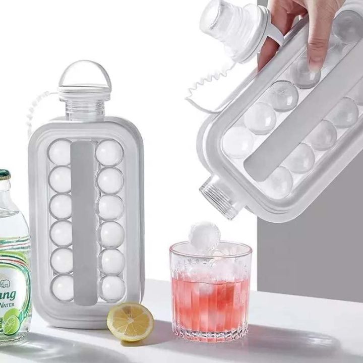 Ice Ball Maker, Portable Ice Maker Bottle Makes 17 Ice Cubes, Ice Cube Molds Bottle Creative Ice Maker Kettle for /Soft Drinks/Juice/Coffee