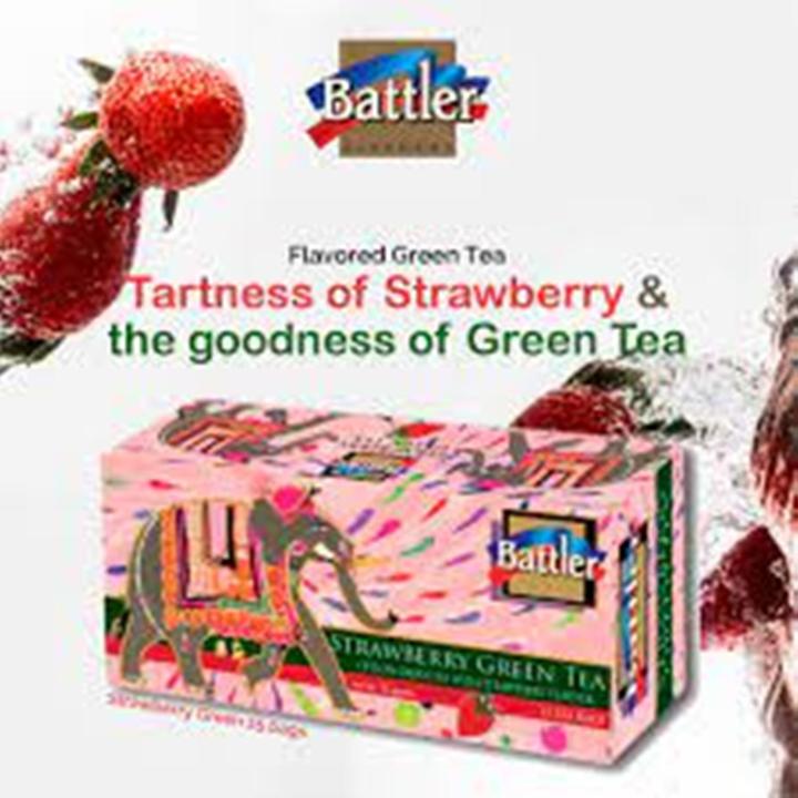 Battler - Tea bags - Ceylon Green Tea with Strawberry | Daraz.lk
