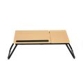 Wooden Portable Folding Laptop Notebook Tablet Computer Table Desk Stand with Mouse Pad Ergonomics Design Suitable for Reading Studying. 
