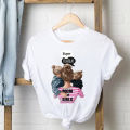 Striped Son Daughter Mom Mother Tee Shirt Lady Clothes Top Short Sleeve Fashion Tshirt Summer Female T Women Graphic T-shirts. 