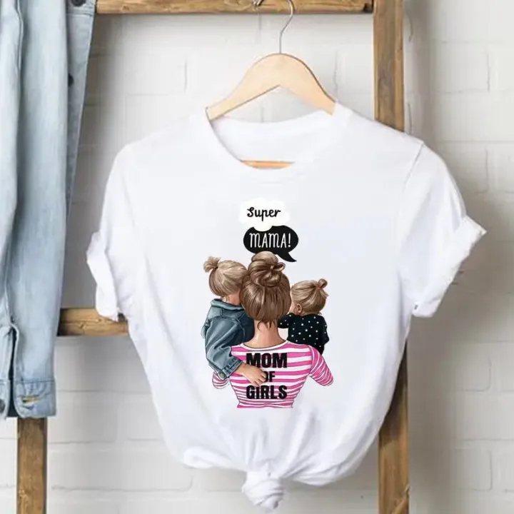 Striped%20Son%20Daughter%20Mom%20Mother%20Tee%20Shirt%20Lady%20Clothes%20Top%20Short%20Sleeve%20Fashion%20Tshirt%20Summer%20Female%20T%20Women%20Graphic%20T-shirts%20-%20Image%203