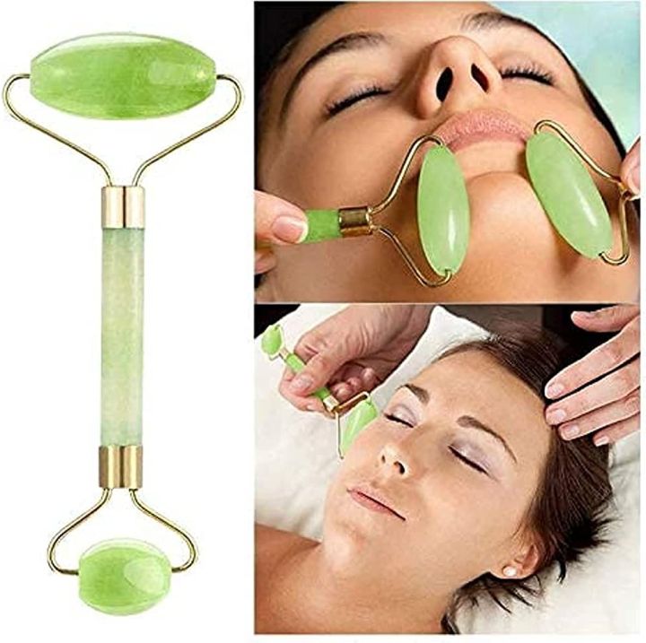 Facial Roller Double Head Jade Roller Massager for Face Neck Beauty Skin Rejuvenation and Skincare Anti-Wrinkle Massage Slimming Tool