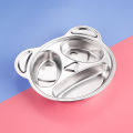 Ethereon Safe Baby Feeding Dish Kids Cartoon Stainless Steel Divided Dinner Plate Safe Durable Children's Compartment Tray for Serving Snacks Cute Design Rounded Edge Baby Dish. 