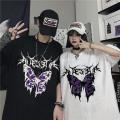 Summer T-Shirts Y2K Retro Butterfly Printed Male Oversized Tee Harujuku Clothing Women's Korean Wave Cool Couple Highstreet. 