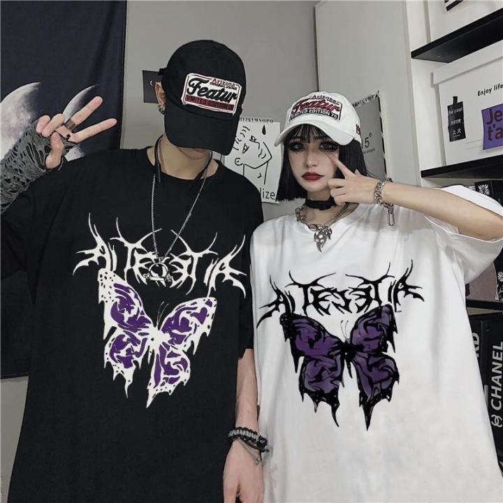 Summer%20T-Shirts%20Y2K%20Retro%20Butterfly%20Printed%20Male%20Oversized%20Tee%20Harujuku%20Clothing%20Women's%20Korean%20Wave%20Cool%20Couple%20Highstreet%20-%20Image%207