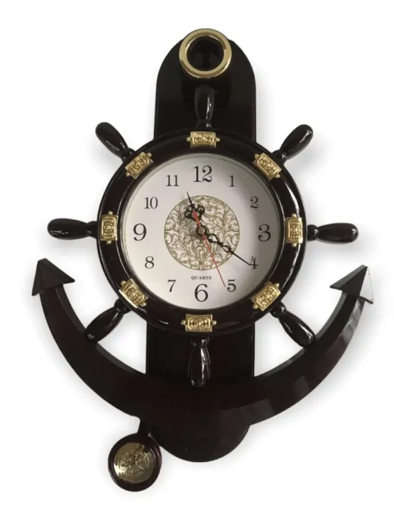 Antique%20Model%20Anchor%20Wall%20Clock%20/%20Easy%20To%20Read%20/%20Quality%20&%20Standard%20/%20Teak%20Color%20/%20Battery%20Operating%20(1xAA%201.5V)%20-%20Image%203