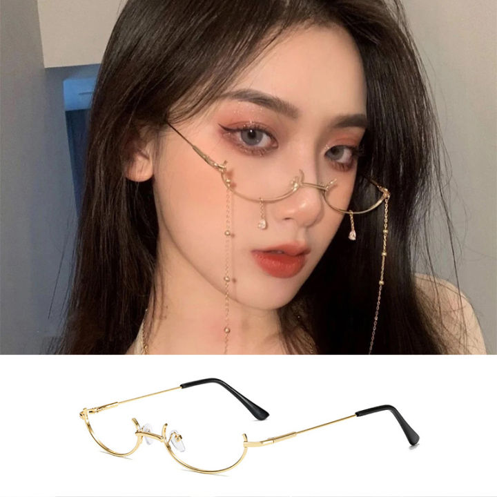 %E3%80%90v%E3%80%91Tik%20Tok%20Influencer%20Same%20Style%20Lower%20Half%20Frame%20Glasses%20Female%20Water%20Drop%20No%20Lens%20Decoration%20V%20-%20Image%208