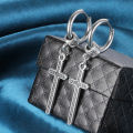 Qingwen earings irings for men cross earings men's accessories ring korean airrings punk hikaw for boys black cross. 