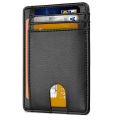 Blocking Wallet Holder Money Clip ID Card Case Protection Purse Men PU Leather Wallet. 
