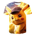 Pokemon Pikachu Mewtwo 3D Summer Fashion Cartoon T-shirt Anime Pokémon Hip-Hop Casual Children Short Sleeves Boys And Girls. 