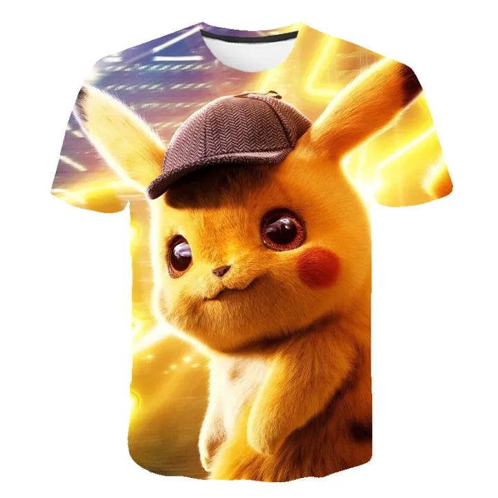 Pokemon%20Pikachu%20Mewtwo%203D%20Summer%20Fashion%20Cartoon%20T-shirt%20Anime%20Pok%C3%A9mon%20Hip-Hop%20Casual%20Children%20Short%20Sleeves%20Boys%20And%20Girls%20-%20Image%202