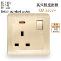 【LuxeGlow】Model 86 British Standard Socket Multifunctional Household 13A British PC Panel Socket with a 1gang 1way switch Power lamp. 