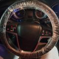 100Pcs Universal Disposable Plastic Steering Wheel Cover Elastic Trim Disposable Truck Car Steering Wheel Covers Films. 