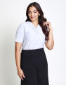 Spring & Summer V-Neck Blouse with Pintucks. 