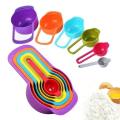 Colorful 6 Piece Kitchen Cooking Plastic Measuring Spoons & Cups Set. 