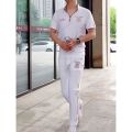 European Goods Summer New Men's Stand-up Collar All-Match Trousers Leisure Sports Two-Piece Set Fashion and Handsome Suit. 