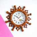 Saikon Quartz Clock wood colour Analog Ship Wall Clock s-917 made In India 30cm x 14cm. 