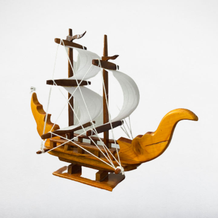 Handmade Wooden Sailing Boat Ship Home Decoration Gift Wooden Ship Model