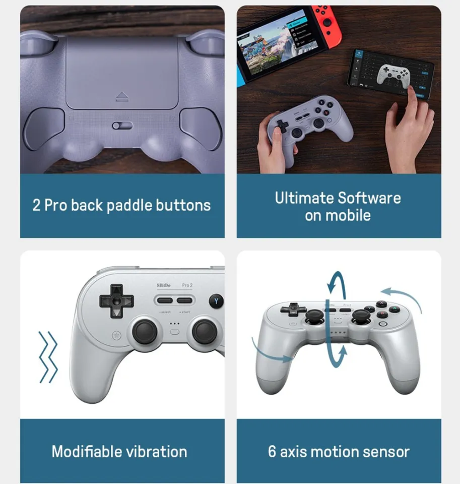 8BitDo Pro 2 Bluetooth Controller Switch PC Android Steam Deck Iphone