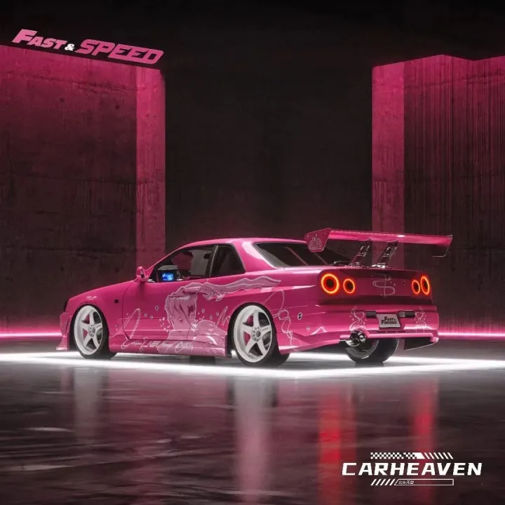 fast%20and%20furious%20cars%20PreSale%20FS%201:64%20Skyline%20GTR%20R34%20High%20Wing%20SUKI%20Pink%20Diecast%20Diorama%20Car%20Model%20Collection%20Miniature%20Carro%20Fast%20Speed%20-%20Image%206