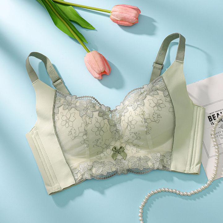 TZ%20Big%20Red%20Underwear%20Women's%20Unrimmed%20Adjustable%20Front%20Buckle%20Lace%20Tucked-up%20Breast%20Push-up%20Bra%20Set%20-%20Image%202