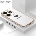 Hontinga for Tecno Spark 10 Pro Back Cover（Free Lanyard）Luxury 6D Plating Lover Heart Side Pattern Case Soft Silicone Square Mobile Cover. 