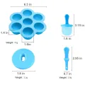 （New）BEERI ilicone Popicle Mold, Ice Mold Maker, torage Container for Homemade Baby Food, Ice Cream DIY Mold(Blue). 