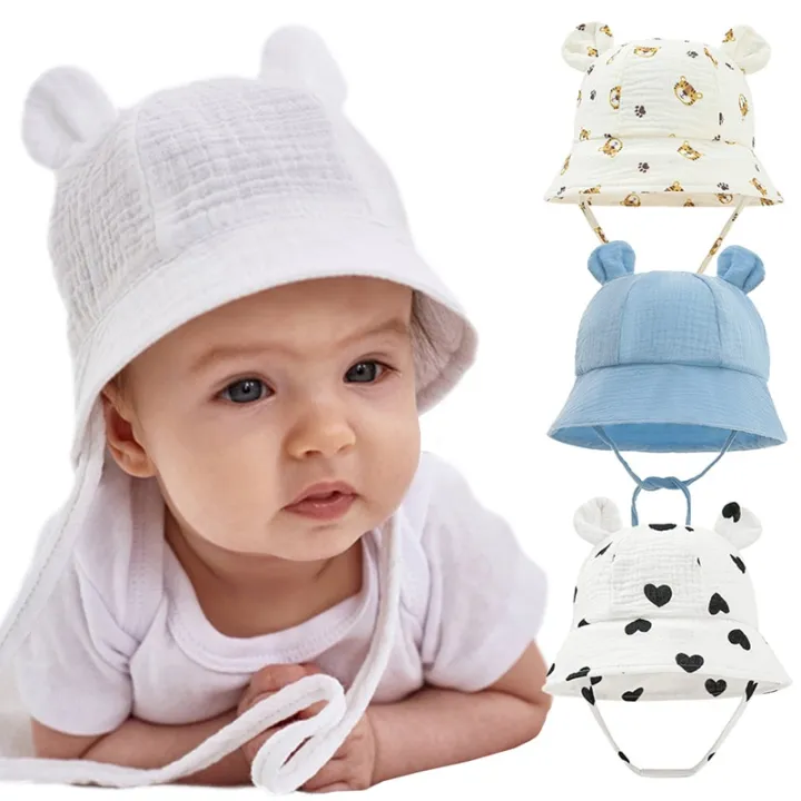 Newborn%20Baby%20Hat%20Summer%20Muslin%20Infant%20Bucket%20Hats%20for%20Girls%20Boys%20Cute%20Printed%20Fisherman%20Caps%20Toddler%20Kids%20Panama%20Sun%20Cap%203-12%20M%20-%20Image%202