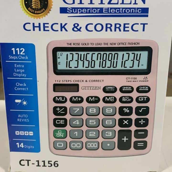 Check & Correct CT-1156 Two Way Power Electronic Calculator