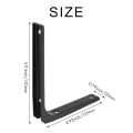 4 PCS Iron Wall Shelf Bracket, 6 x 5 Inch Heavy Duty Shelf Support Bracket Decorative Joint Angle Bracket, Black. 