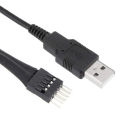 9Pin Male to External USB A Male PC Mainboard Internal Data Extension Cable 20cm. 