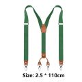 Cowhide Leather Suspenders 2.5cm Width 4 Hooks Men/Women Suspender Y Back Adjustable Retro Elastic Trouser Braces. 