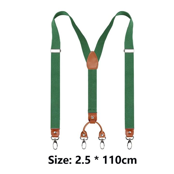 Cowhide%20Leather%20Suspenders%202.5cm%20Width%204%20Hooks%20Men/Women%20Suspender%20Y%20Back%20Adjustable%20Retro%20Elastic%20Trouser%20Braces%20-%20Image%205