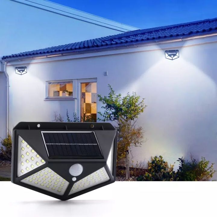 100 LED Solar Light Outdoor Solar Lamp PIR Motion Sensor Wall Light Waterproof Solar Powered Sunlight For Garden Decoration