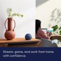 Certified Refurbished Echo (4th Gen) Twilight Blue | Smart home hub with eero Mesh Wifi Router | Turns Echo Dot into a wifi extender. 