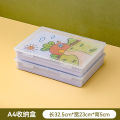 Office Document Storage Box with Lid Desk File Organizer Transparent Flip Cover a3 Paper a4 Storage box. 