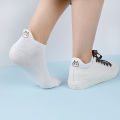 Woman Cotton Ankle Socks Cartoon Cat Embroidery Socks Cute  Funny Casual Short Socks for Girls. 