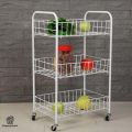3-Tier Rolling Utility Cart (Small) – Mobile Storage Rack for Kitchen, Bathroom, or Bedroom Organization. 
